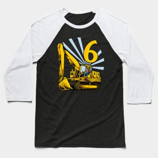 Excavator 6 year old birthday Baseball T-Shirt